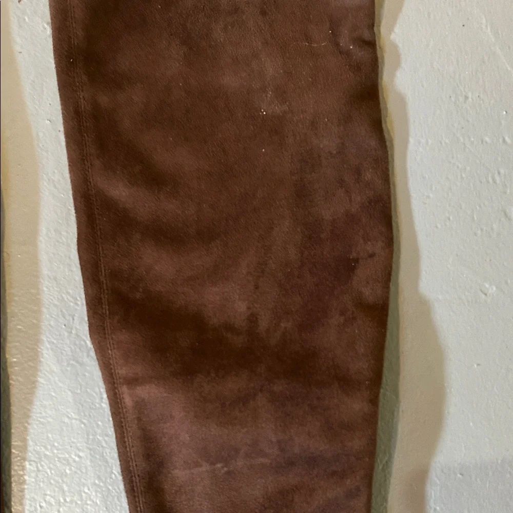 JLo, Jennifer Lopez Elegant Brown Suede Stretch Over the Knee Women's Boots, 9M
